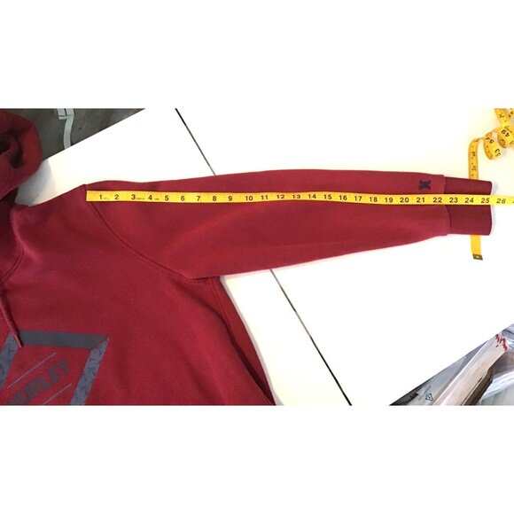 HURLEY-MEN MAROON PULLOVER HOODIE LONG SLEEVE KANGAROO POCKET SWEATSHIRT SIZE L - Picture 4 of 6